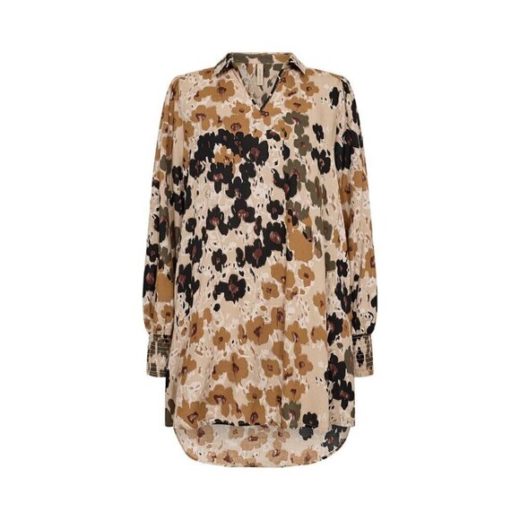 NWT SOYA CONCEPT Irena 2 Olive & Mustard Floral Tunic Blouse - Picture 7 of 8